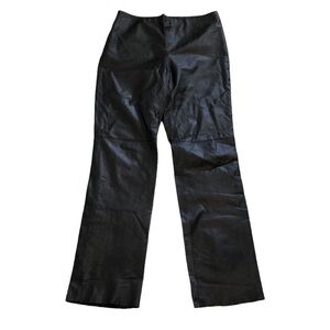 Kenneth Cole Womens Genuine Leather pants Sz 6 Dark Brown Edgy Fall Winter Class